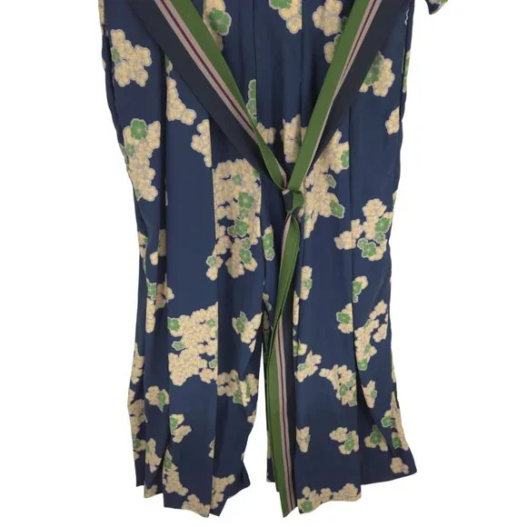 eshakti Wide Leg Jumpsuit Floral Plunge Neckline Kimono style ESTIMATED SIZE M - Picture 7 of 16